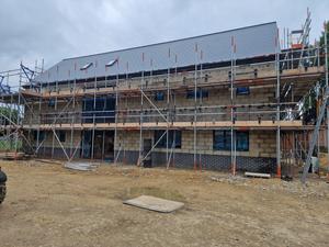 Scaffolded property mid-construction